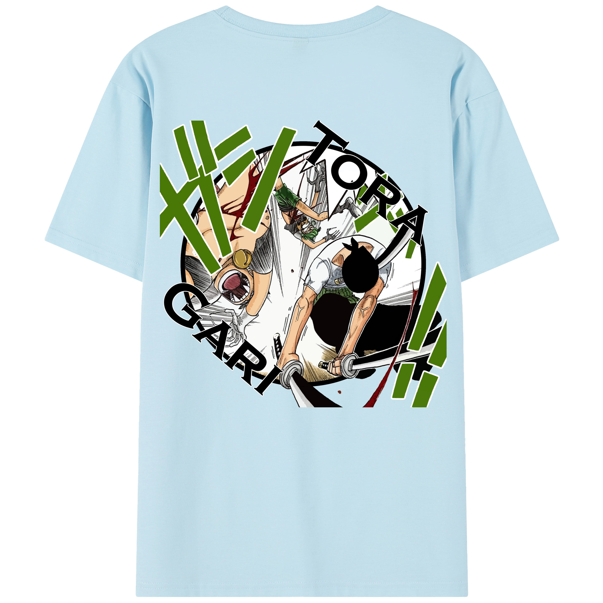 ワンピース ロロノア・ゾロ ONE PIECE Roronoa Zoro 綿100％半袖Tシャツ（背面プリント）
